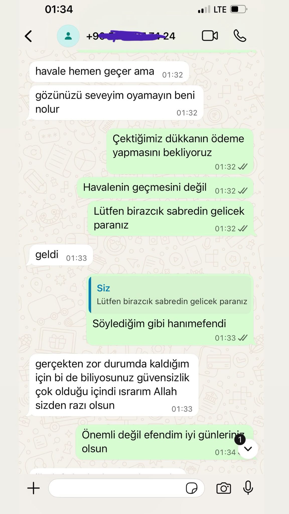 Müşteri referansı - Başarılı işlem